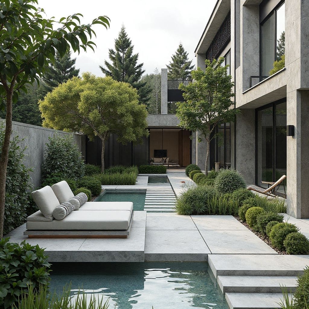 Grădină modernă rezidențială